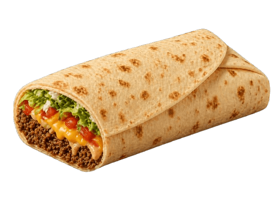 Loaded taco on a white card